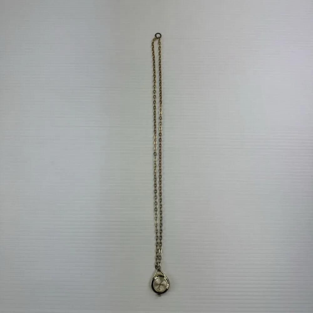 Vintage Endura Pendant Watch Gold Tone With Necklace UNTESTED